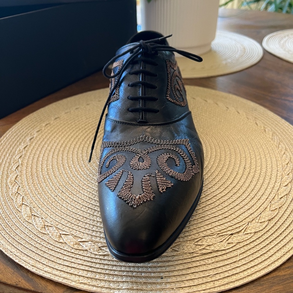 New Never Worn Italian leather Gianni Barbato dress shoes USA 10….with dust bag